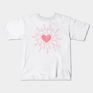 Wheel of love pink Kids T-Shirt